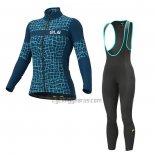 ALE Cycling Jersey Bib Tight 2021 Women Long Sleeve Deep Blue(2)