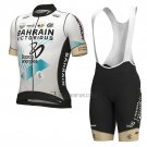 Bahrain Victorious Cycling Jersey Bib Short 2023 Short Sleeve White Blue