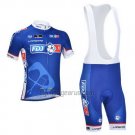 FDJ Cycling Jersey Bib Short 2013 Short Sleeve Blue