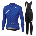 Sportful Cycling Jersey Bib Tight 2020 Women Long Sleeve Blue White