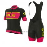 ALE R-ev1 Master Cycling Jersey Bib Short 2017 Women Short Sleeve Black and Red