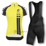 Assos Cycling Jersey Bib Short 2016 Women Short Sleeve Black and Yellow