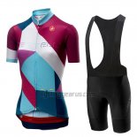 Castelli Ventata Cycling Jersey Bib Short 2019 Women Short Sleeve Red Green