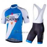 Israel Cycling Academy Cycling Jersey Bib Short 2018 Men Short Sleeve White and Blue