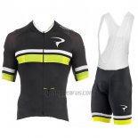 Pinarello Cycling Jersey Bib Short 2017 Men Short Sleeve Black and Yellow