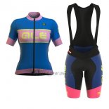 ALE R-ev1 Master Cycling Jersey Bib Short 2017 Women Short Sleeve Blue