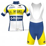 Sport Vlaanderen-Baloise Cycling Jersey Bib Tight 2022 Men Long Sleeve Blue Yellow