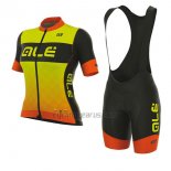 ALE R-ev1 Master Cycling Jersey Bib Short 2017 Women Short Sleeve Yellow and Orange