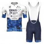 Israel Cycling Academy Cycling Jersey Bib Short 2022 Men Short Sleeve Bluee White(1)
