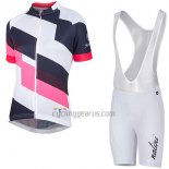 Nalini Stripe Cycling Jersey Bib Short 2017 Women Short Sleeve Pink and Black