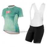 Pearl Izumi Cycling Jersey Bib Short 2017 Women Short Sleeve Green and White