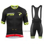 Pinarello Cycling Jersey Bib Short 2016 Men Short Sleeve Black and Yellow