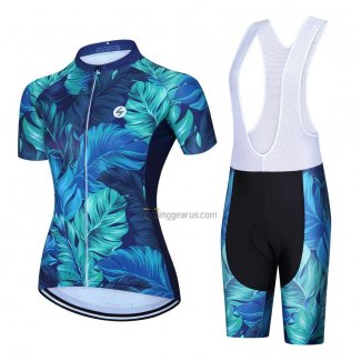 Steep Cycling Jersey Bib Short 2023 Women Short Sleeve Blue Black