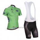 Tour de France Cycling Jersey Bib Short 2014 Men Short Sleeve Green