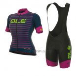 ALE R-ev1 Marina Cycling Jersey Bib Short 2017 Women Short Sleeve Pink and Black