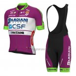 Bardiani Csf Cycling Jersey Bib Short 2022 Men Short Sleeve Faizane Green Purple