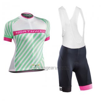 Northwave Cycling Jersey Bib Short 2017 Women Short Sleeve Green and Pink