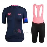 Rapha Cycling Jersey Bib Short 2019 Women Short Sleeve Dark Blue Pink