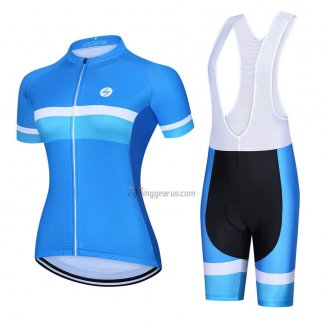 Steep Cycling Jersey Bib Short 2023 Women Short Sleeve Blue Black