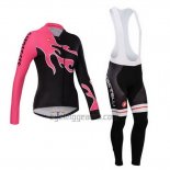 Castelli Cycling Jersey Bib Tight 2014 Women Long Sleeve Red and Black