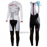 Castelli Cycling Jersey Bib Tight 2016 Women Long Sleeve White and Red