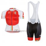 Castelli Maratona Cycling Jersey Bib Short 2017 Women Short Sleeve Red and White