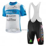 Israel Cycling Academy Cycling Jersey Bib Short 2020 Men Short Sleeve Light Blue White