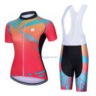 Steep Cycling Jersey Bib Short 2023 Women Short Sleeve Red Black