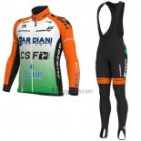 Bardiani Csf Cycling Jersey Bib Tight 2019 Men Long Sleeve Green Orange