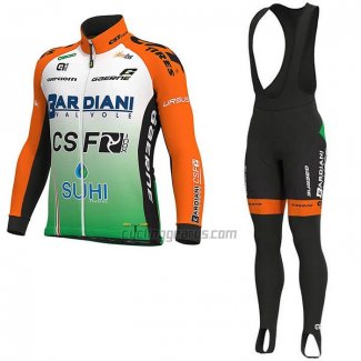 Bardiani Csf Cycling Jersey Bib Tight 2019 Men Long Sleeve Green Orange