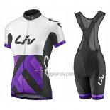 Liv Race Day Cycling Jersey Bib Short 2017 Women Short Sleeve White and Purple