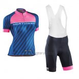 Northwave Cycling Jersey Bib Short 2017 Women Short Sleeve Blue and Pink
