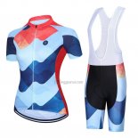 Steep Cycling Jersey Bib Short 2023 Women Short Sleeve Red Blue