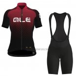 ALE Cycling Jersey Bib Short 2021 Women Short Sleeve Red Black