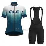 ALE Cycling Jersey Bib Short 2021 Women Short Sleeve White Green