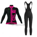 ALE Cycling Jersey Bib Tight 2017 Women Long Sleeve Pink and Black