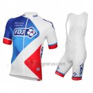 FDJ Cycling Jersey Bib Short 2016 Short Sleeve White and Red