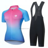 Steep Cycling Jersey Bib Short 2023 Women Short Sleeve Blue Black