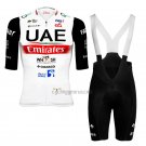 UAE Team Emirates Cycling Jersey Bib Short 2023 Short Sleeve Black White