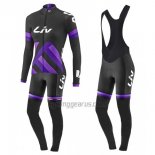 Liv Cycling Jersey Bib Tight 2017 Women Long Sleeve Black and Purple