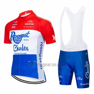 Roompot Charles Cycling Jersey Bib Short 2019 Men Short Sleeve Red White Blueshort Sleeve