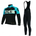 ALE Cycling Jersey Bib Tight 2017 Women Long Sleeve Black and Blue