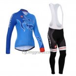 Castelli Cycling Jersey Bib Tight 2014 Women Long Sleeve Sky Blue