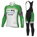 Green Project Bardiani CSF Faizane Cycling Jersey Bib Tight 2023 Men Long Sleeve Green