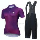 Steep Cycling Jersey Bib Short 2023 Women Short Sleeve Purple Black
