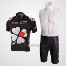 FDJ Cycling Jersey Bib Short 2010 Short Sleeve White and Black