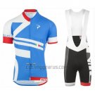 Pinarello Cycling Jersey Bib Short 2016 Men Short Sleeve Blue and White