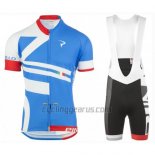 Pinarello Cycling Jersey Bib Short 2016 Men Short Sleeve Blue and White
