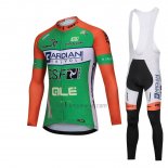 Bardiani Csf Cycling Jersey Bib Tight 2018 Men Long Sleeve Green
