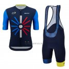 Tour de France Cycling Jersey Bib Short 2023 Men Short Sleeve Black Blue